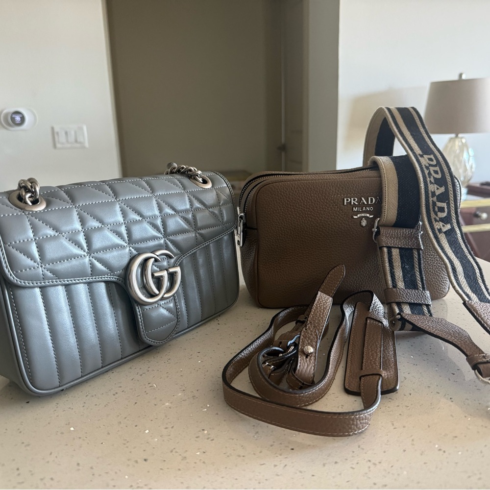 Lot of 2X ‼️Gucci Gray Marmont crossbody & Prada crossbody purse 💖